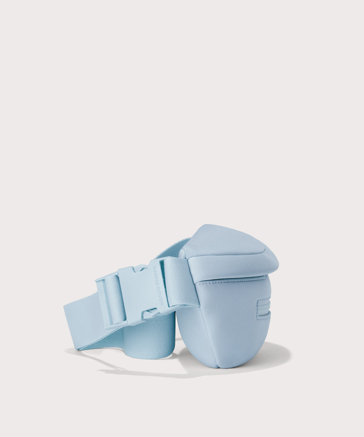 Dagne Dover Ace Fanny Pack in  an airy, lighter sky blue  seen from the side
