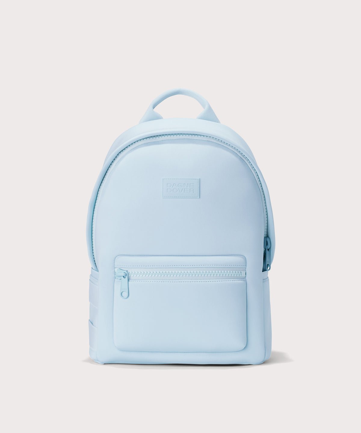 Dagne Dover medium Dakota Neoprene Backpack in an airy, lighter sky blue.