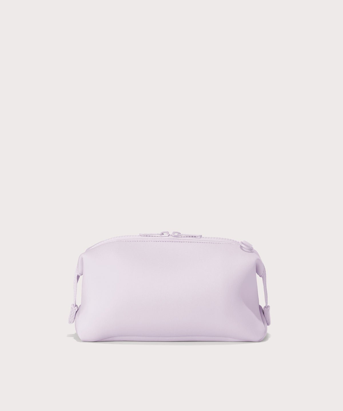 Dagne Dover large Hunter Toiletry Bag in a soft purple with grey undertones seen from the back.
