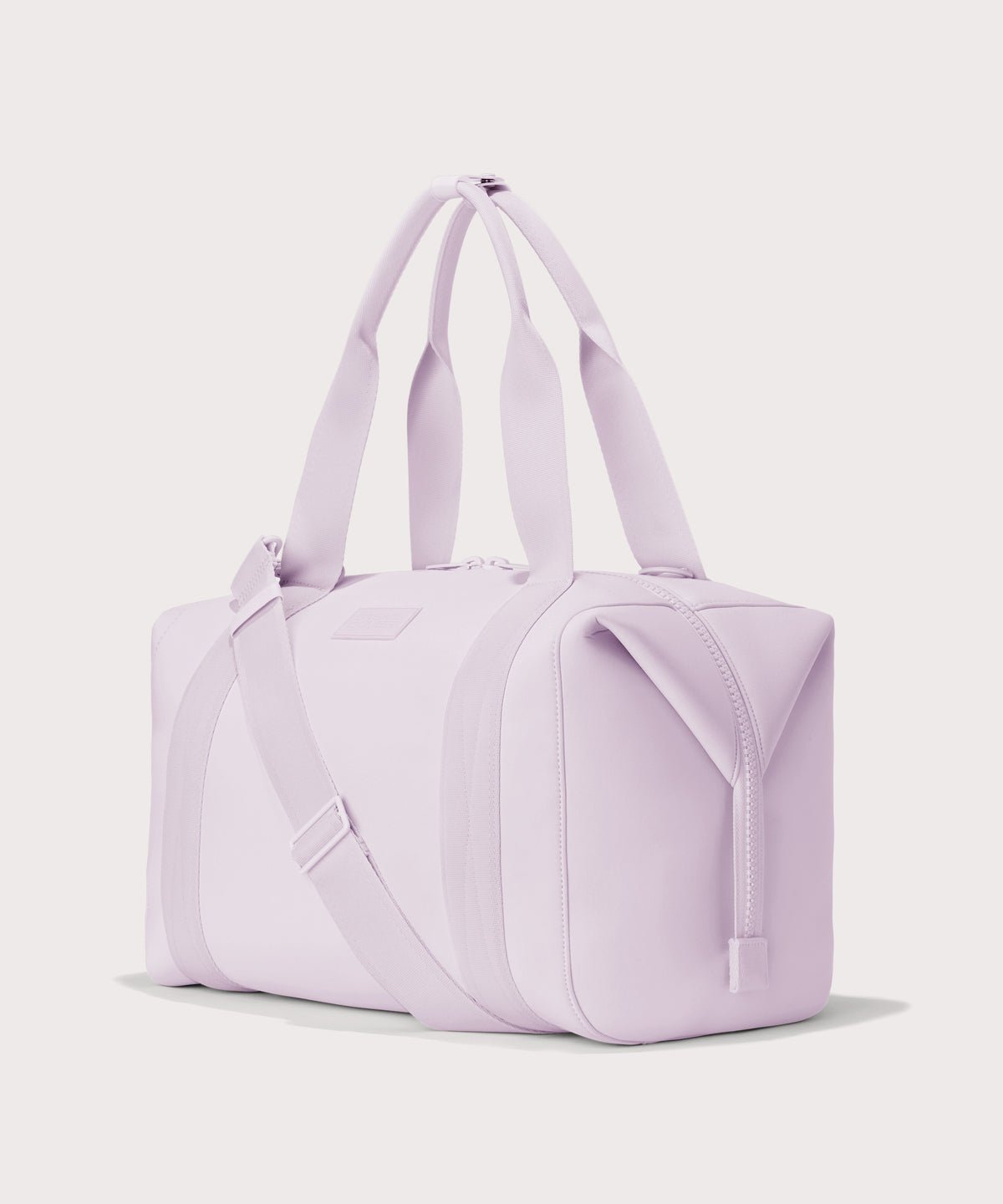 Large Landon Carryall in a soft purple with grey undertones, angle view
