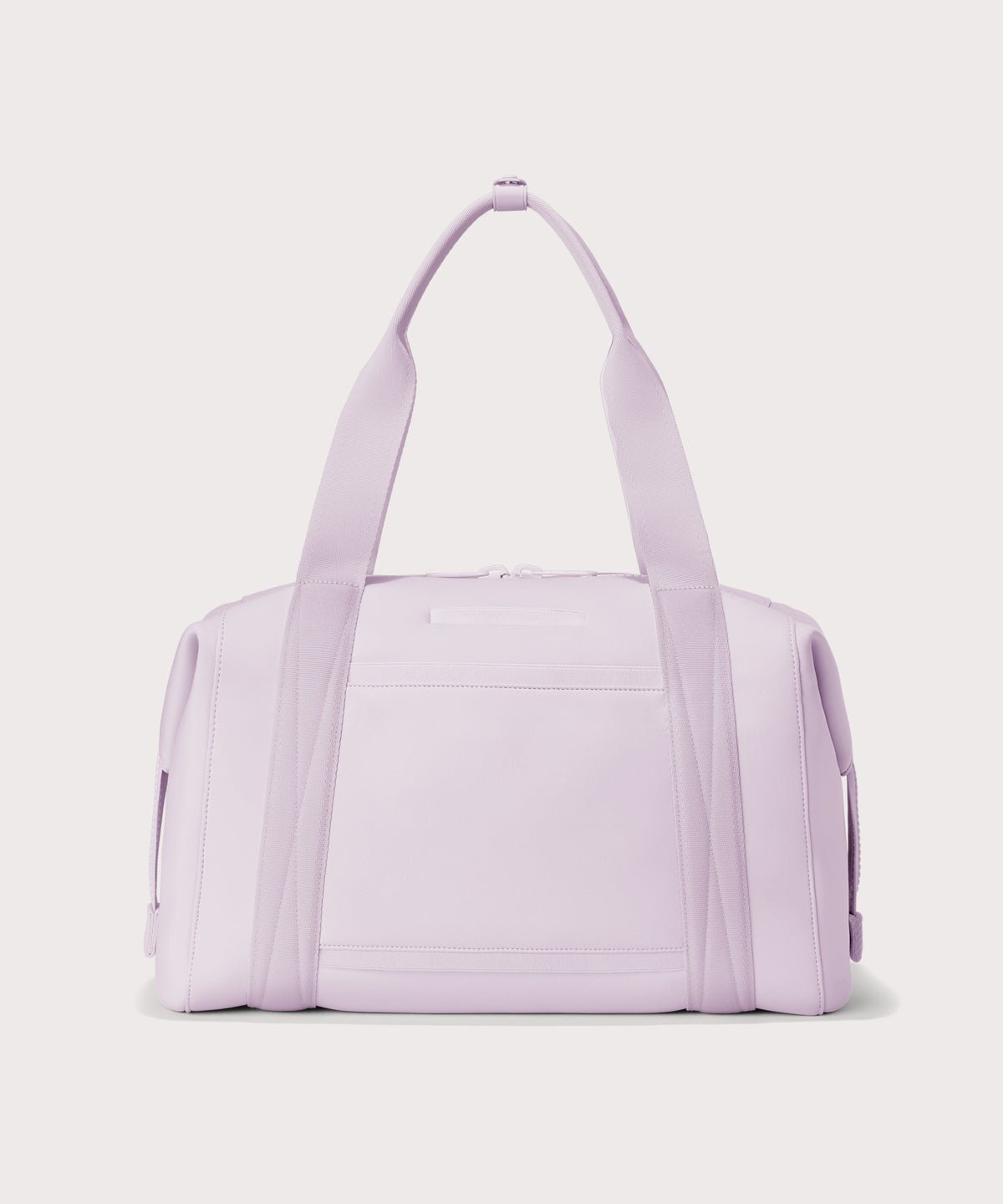 Large Landon Carryall in a soft purple with grey undertones, displaying an exterior phone pocket
