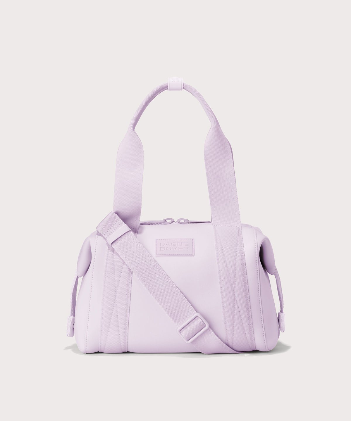 small Landon Carryall in  a soft purple with grey undertones
