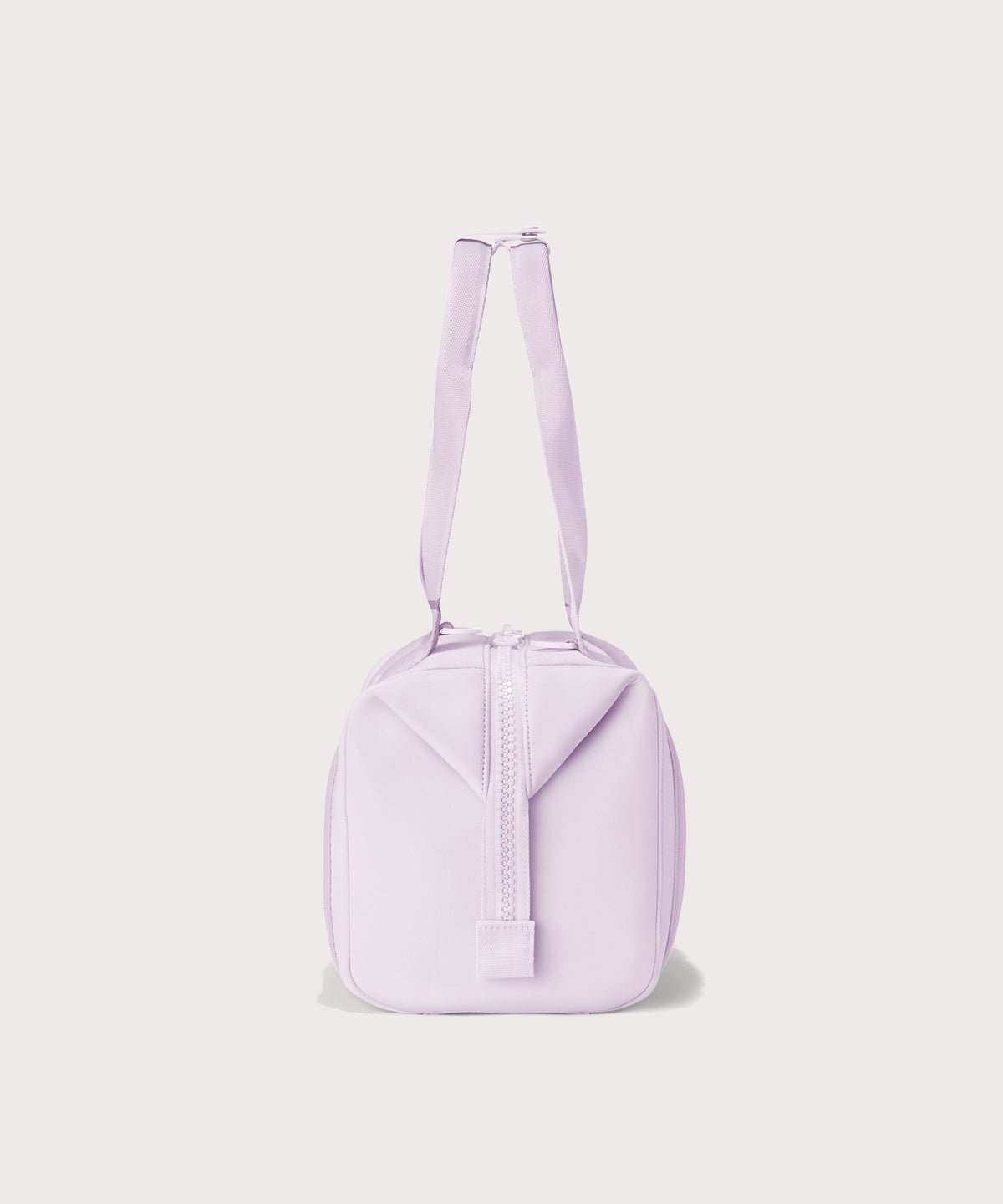 small Landon Carryall in  a soft purple with grey undertones, side view
