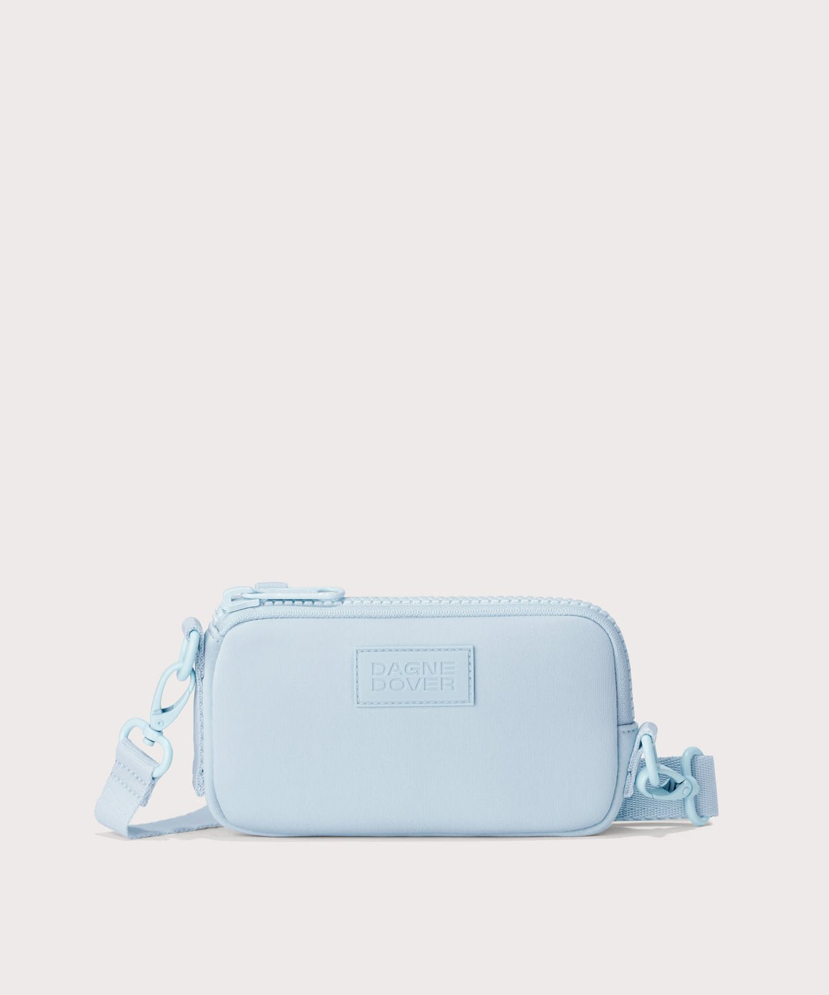 Dagne Dover Mara Phone Sling in an airy, lighter sky blue..
