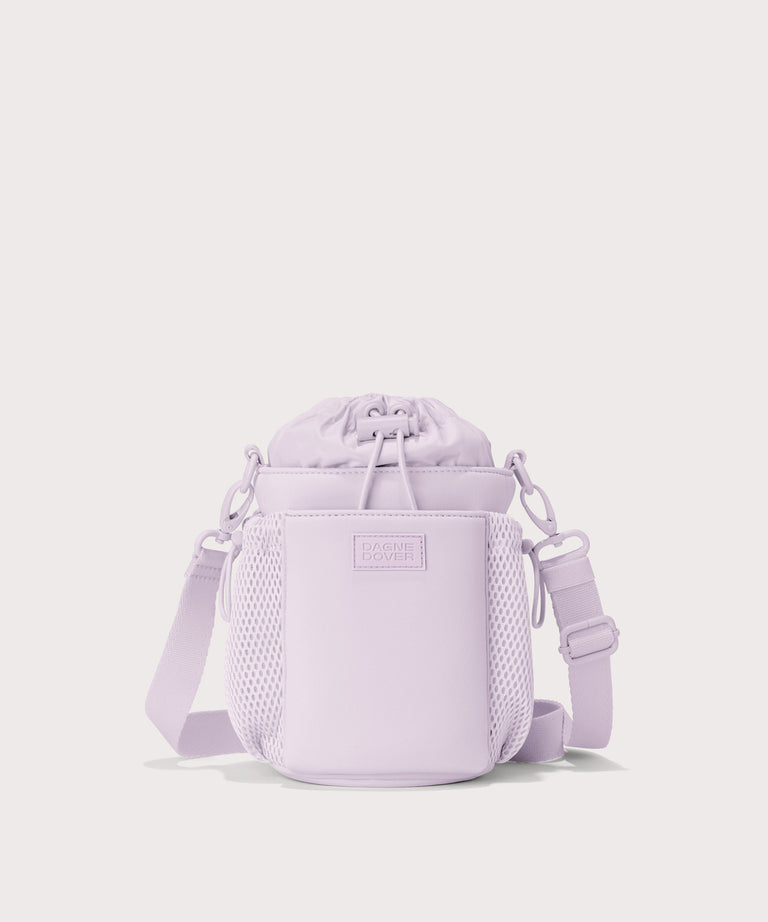 Dagne Dover Sloan Water Bottle Sling in a soft purple with grey undertones .
