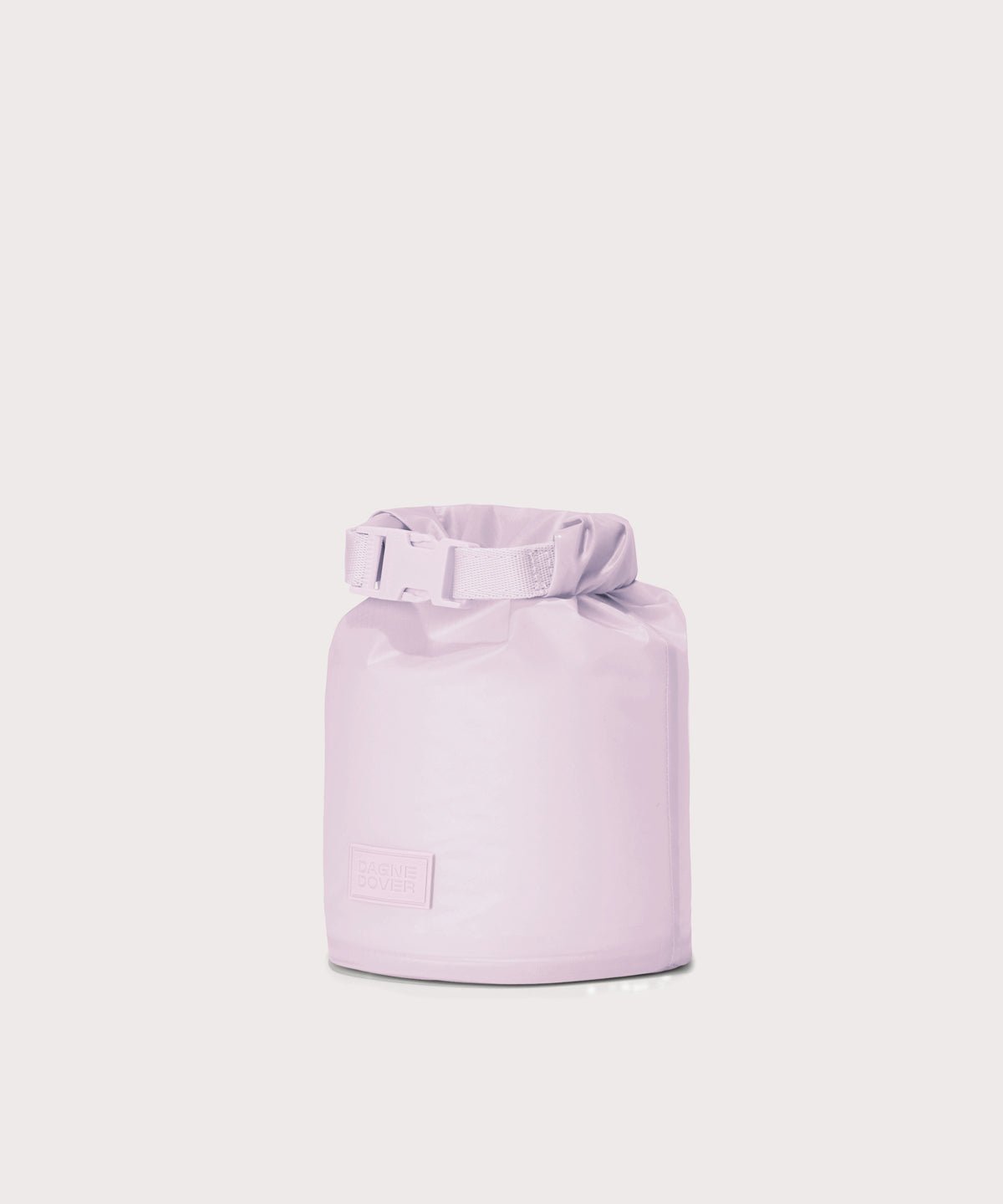 Dagne Dover Rae Roll-Top Dry Bag in a soft purple with grey undertones seen from an angle.
