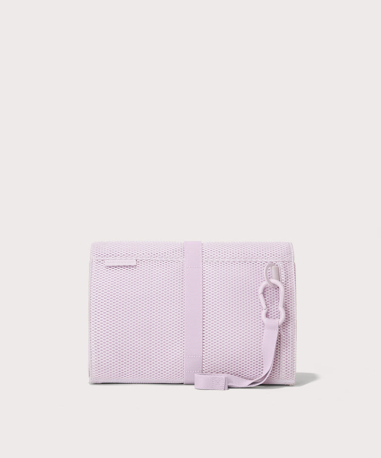 Dagne Dover Joey Changing Kit in  a soft purple with grey undertones seen from the back.
