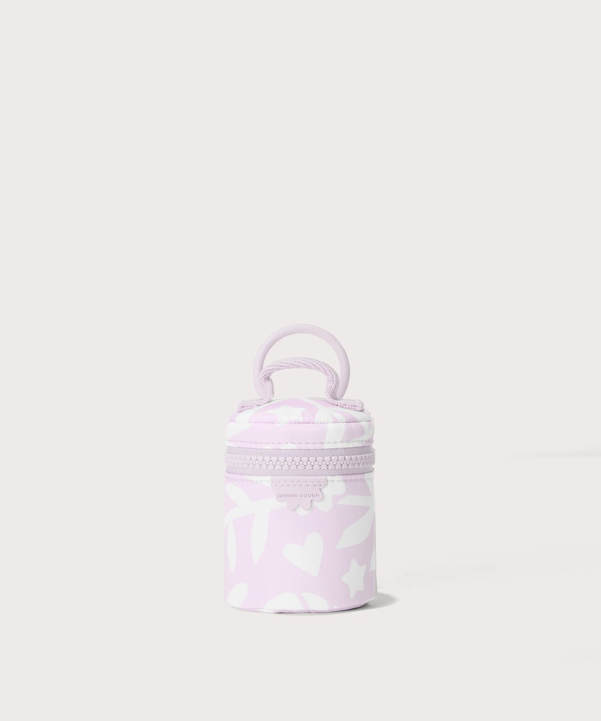 Dagne Dover Mila Keychain in a washed lilac and cream floral print.
