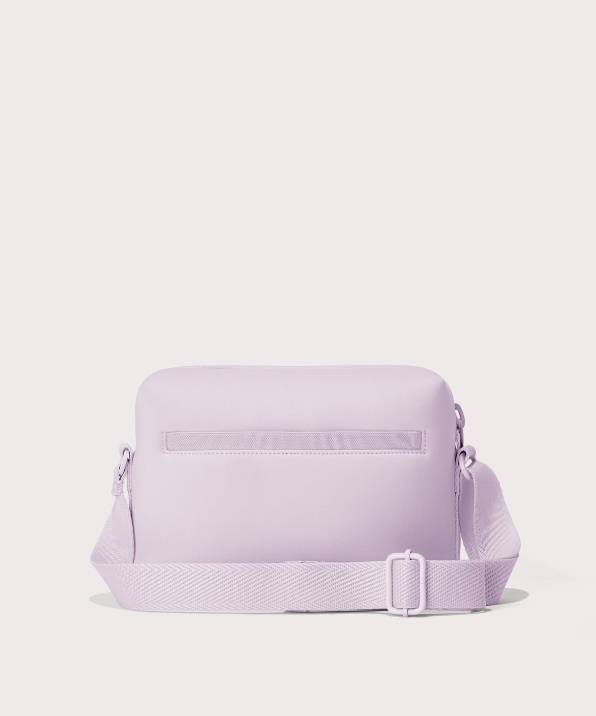 Dagne Dover Micah Crossbody in a soft purple with grey undertones seen from the back.
