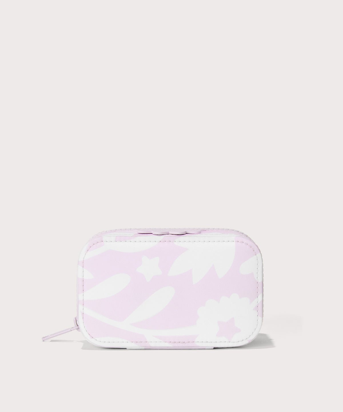 Dagne Dover small Frankie Jewelry Case in a custom washed lilac and cream floral print.
