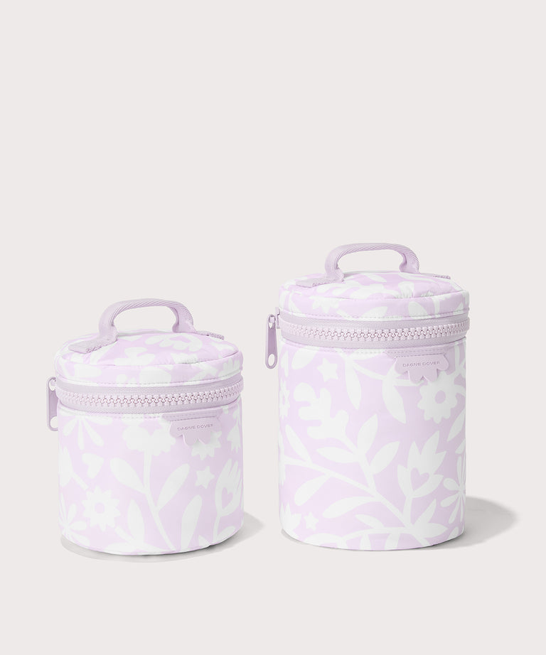 Dagne Dover small and large Mila Toiletry Pouches in black.