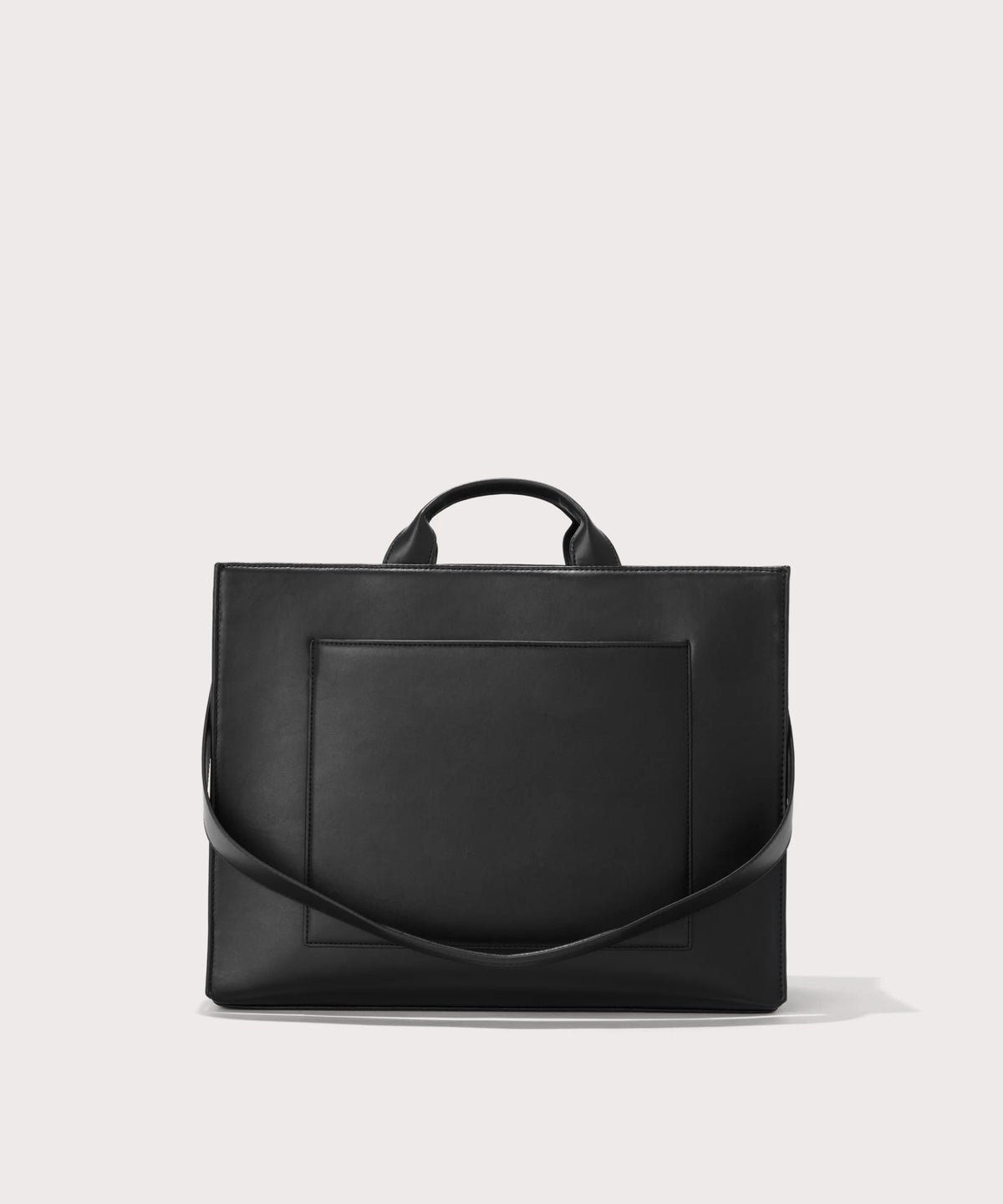 Dagne Dover large vegan Daily Tote in black with the 11" shoulder strap 
