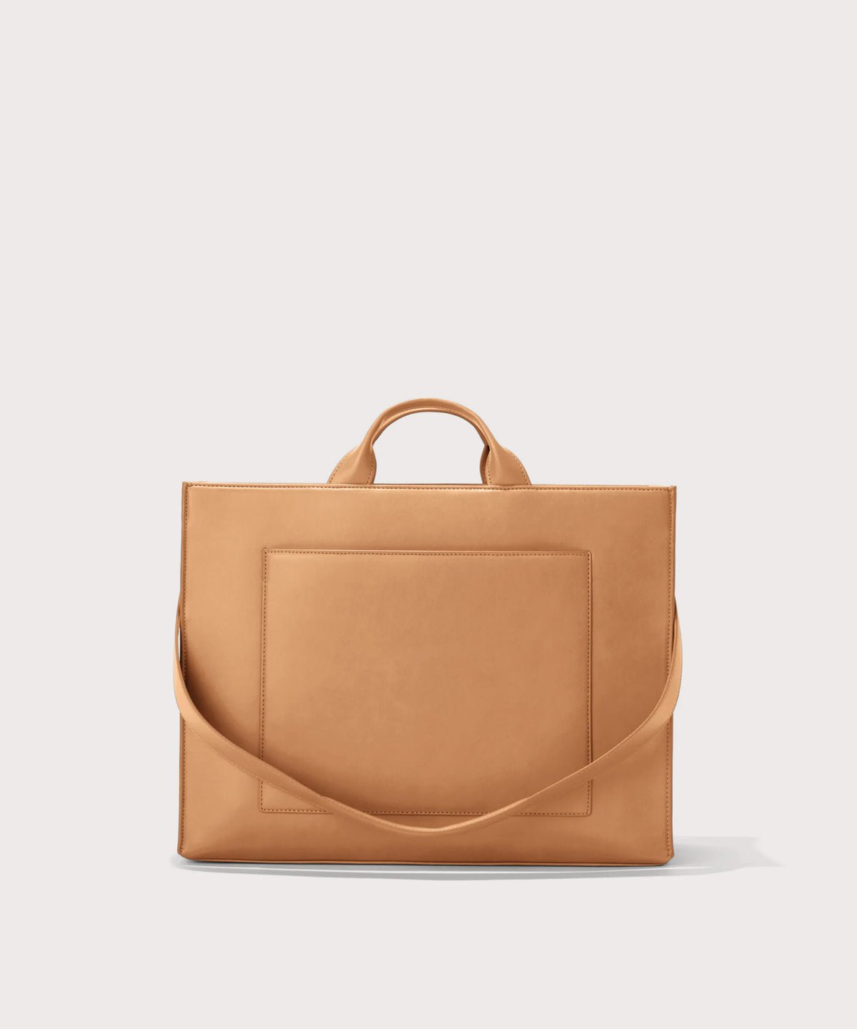 Dagne Dover large vegan Daily Tote in brown with the 11" shoulder strap 
