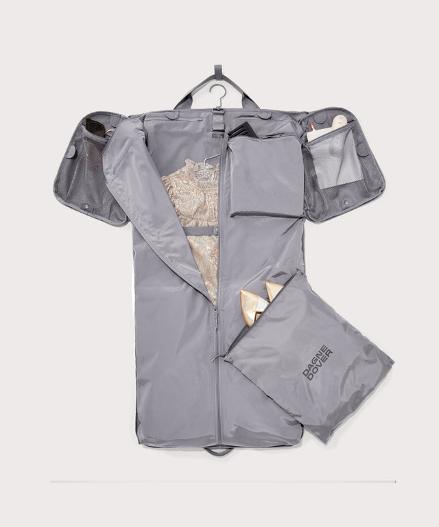 Monaco garment duffle unfolded to show garment bag form.
