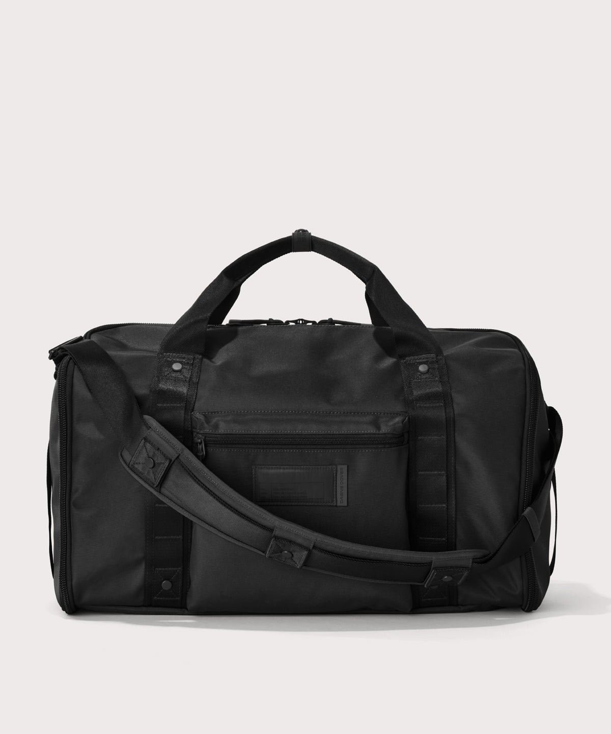 Front view of Monaco garment duffle in black
