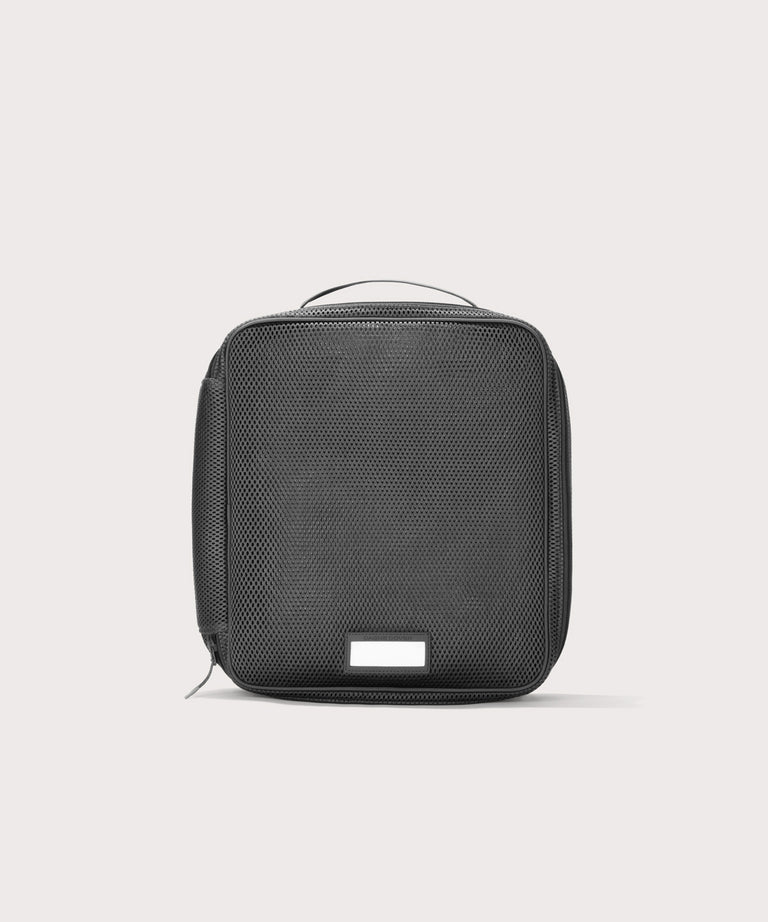 Front view of Large Roma packing cube in carbon black
