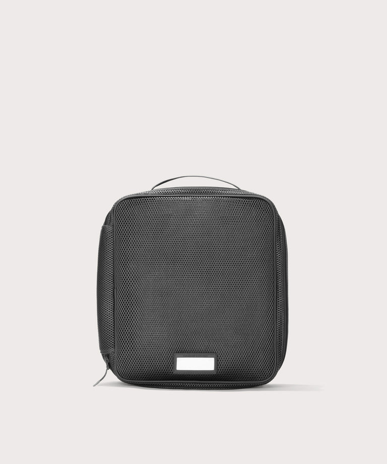 Front view of Large Roma packing cube in carbon black