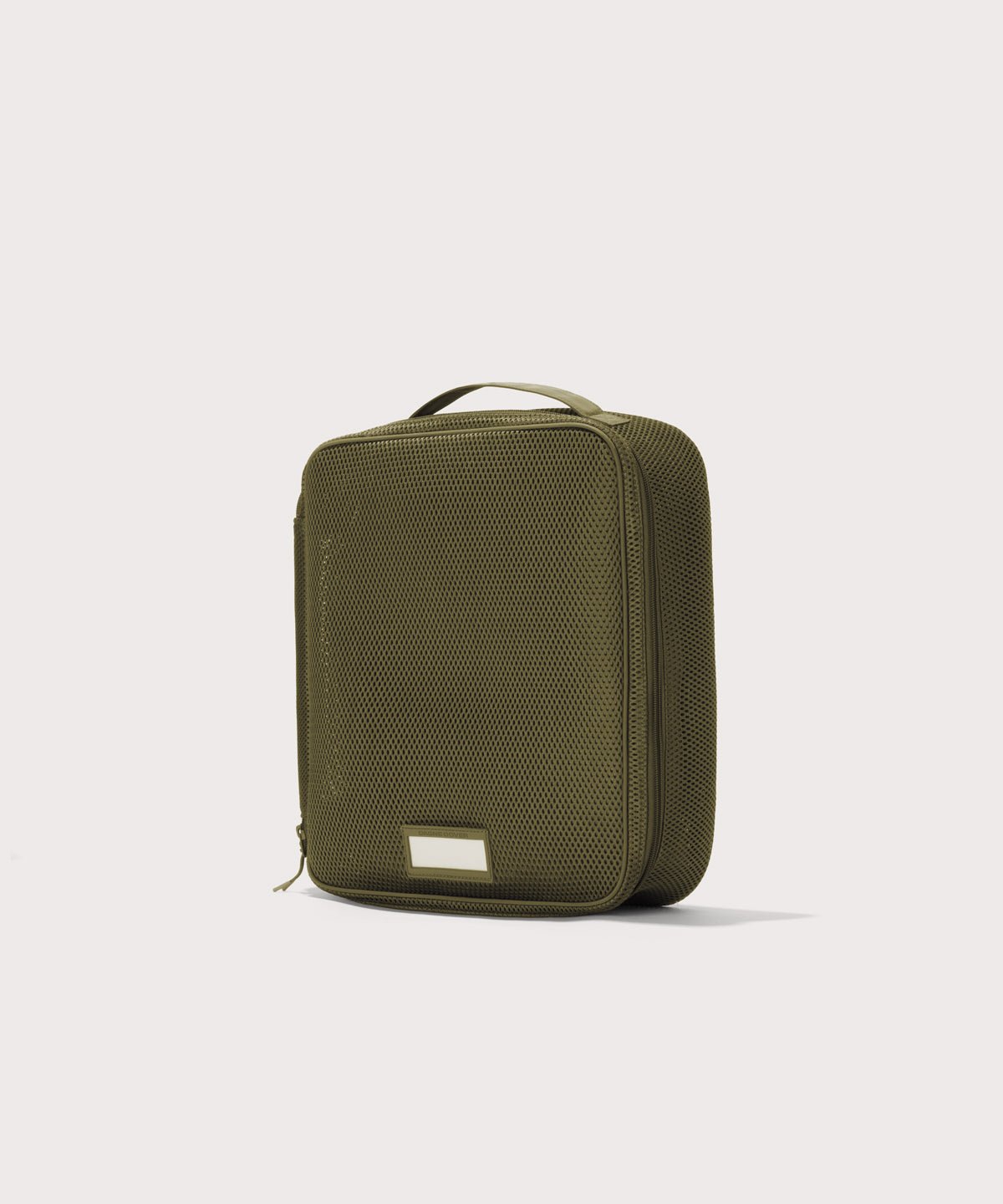 3/4 view of Large Roma packing cube in dark green

