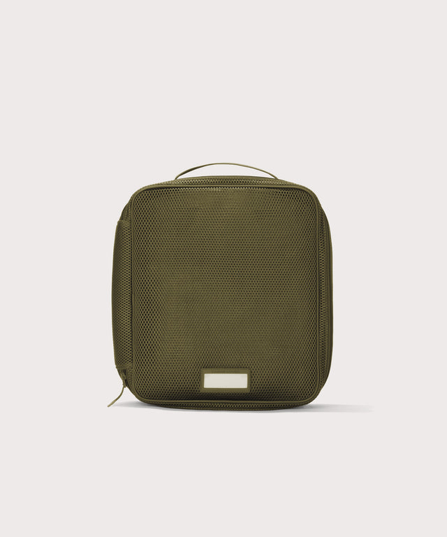 Front view of Large Roma packing cube in dark green
