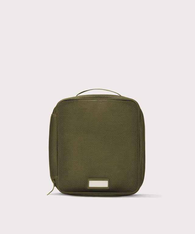 Front view of Large Roma packing cube in dark green