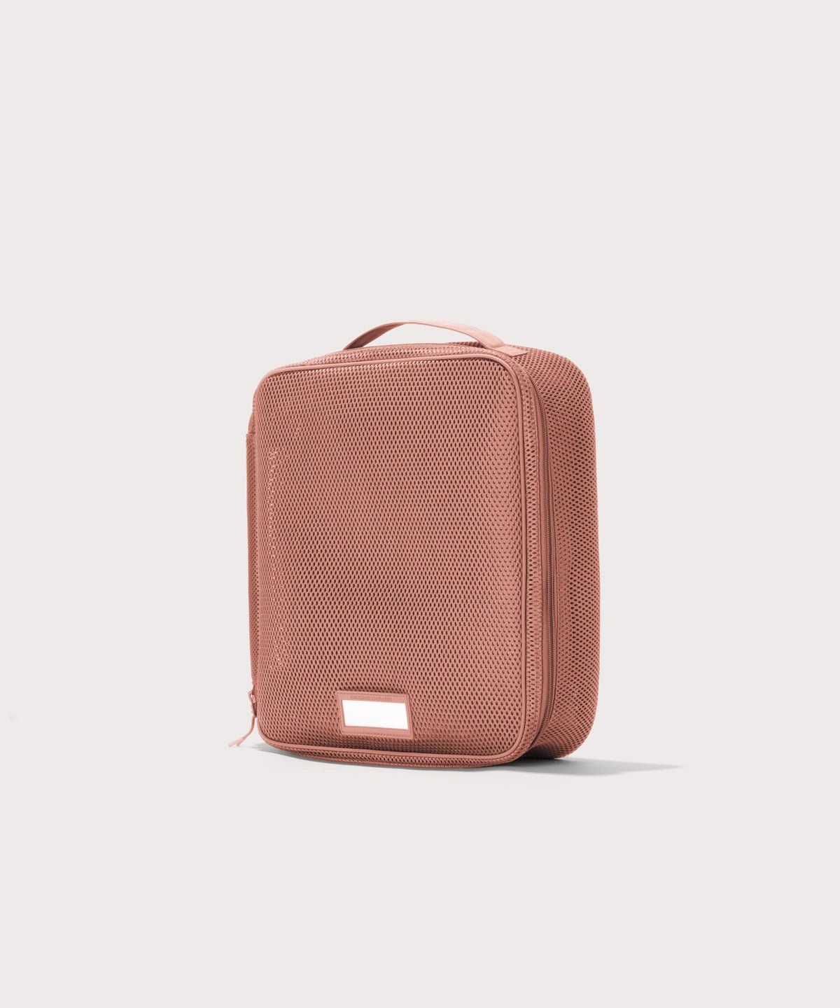 3/4 view of Large Roma packing cube in warm dust pink
