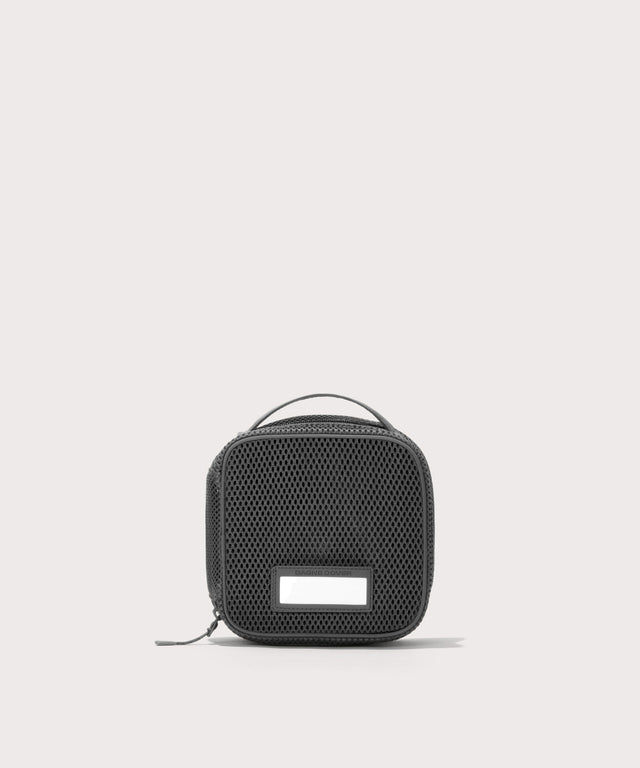 Front view of small Roma packing cube in carbon black
