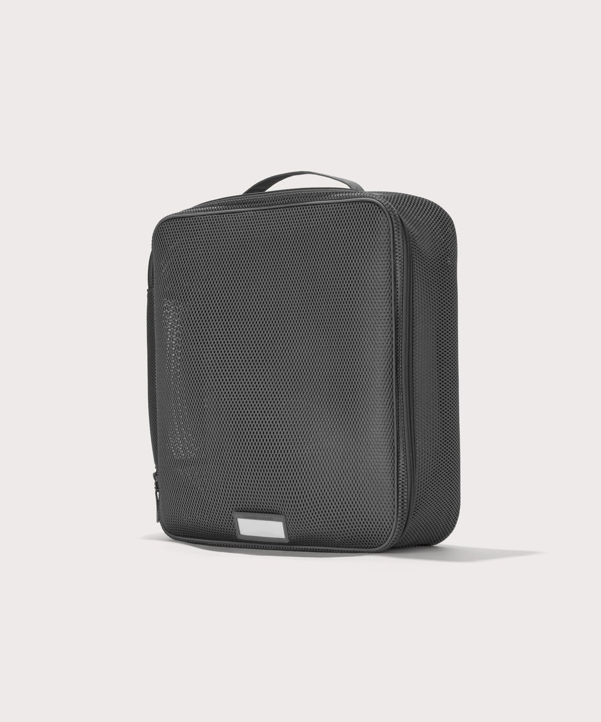 3/4 view of extra large Roma packing cube in carbon black
