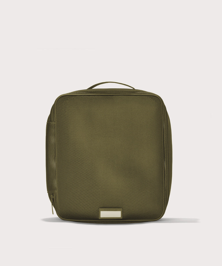 Front view of extra large Roma packing cube in dark green
