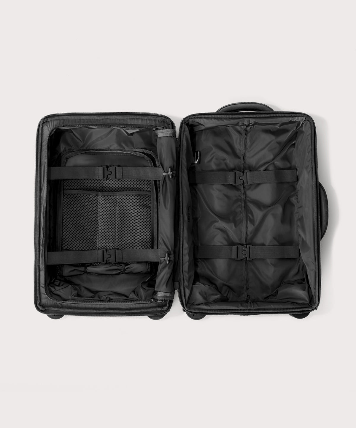Top down of Seattle carry-on rolling luggage 20.5” in onyx 

