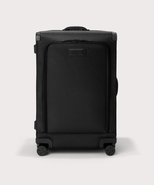 Front view of Sydney checked rolling luggage 28.5” in onyx

