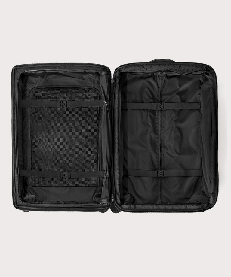 Top down of Sydney checked rolling luggage 28.5” in onyx 
