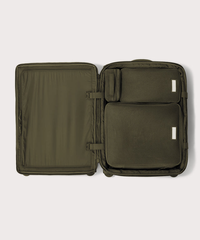 Top down of Sydney checked rolling luggage 25