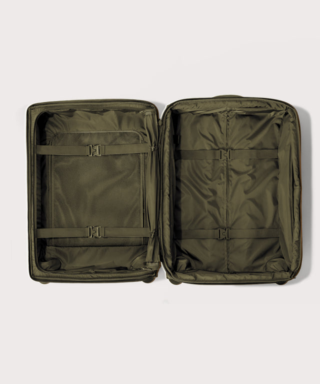 Top down of Sydney checked rolling luggage 25