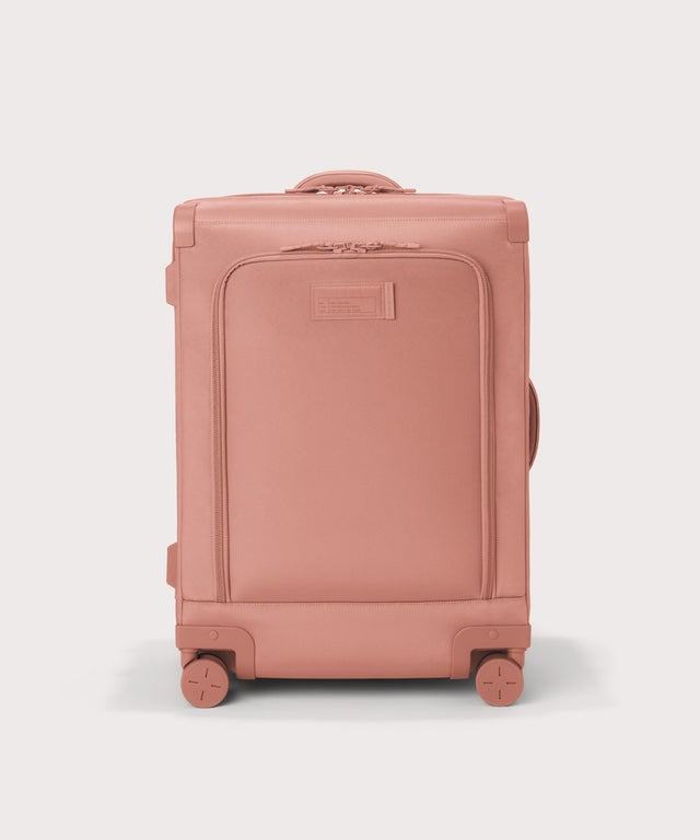 Front view of Sydney checked rolling luggage 25