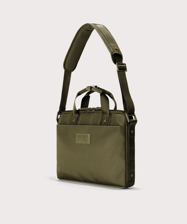 Oslo Slim Laptop Bag in Dark Moss