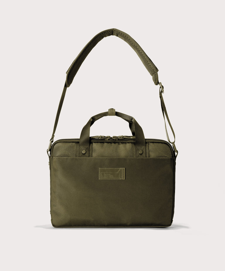 Oslo Slim Laptop Bag in Dark Moss