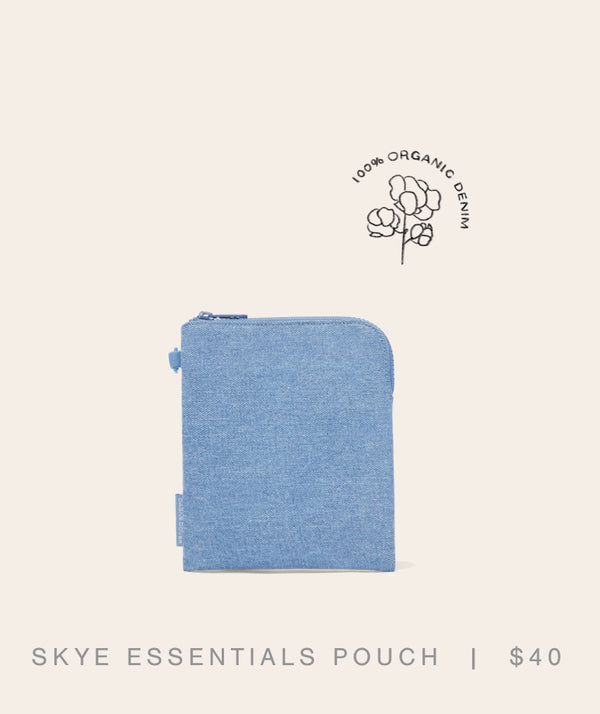 Skye Essentials Pouch, Denim - $40 - 100% Organic Denim
